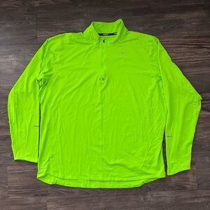 Nike Men’s Neon Green 1/4 Zip Performance Jacket